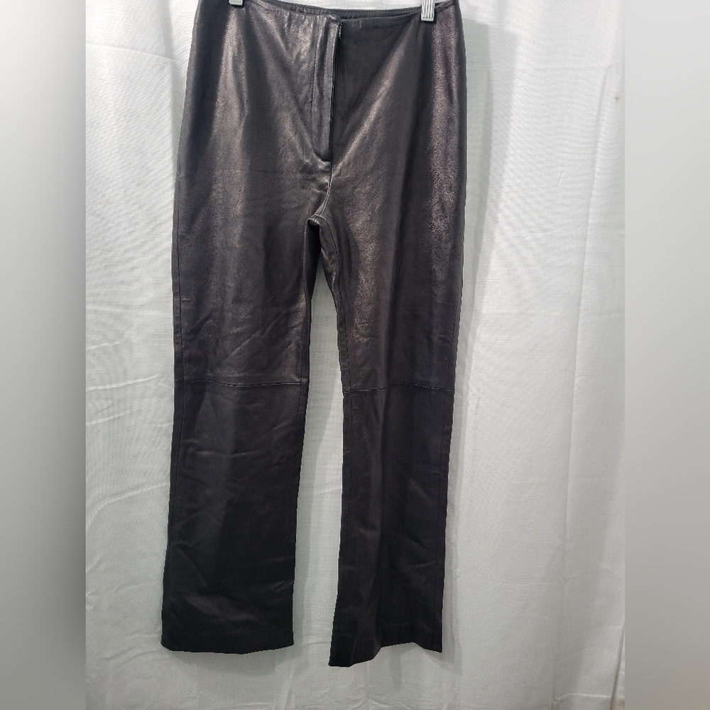 INC Internacional Concepts Black Leather Pants Size 6